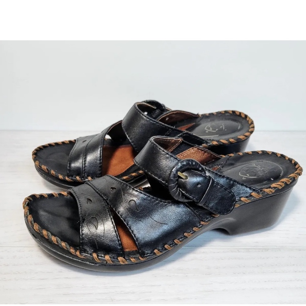 Ariat Daytona Black Leather Wedge Sandal